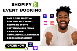 setup shopify event booking bookx bta izyrent sesami tipo meety cally apntly