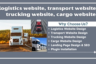 design logistics website, transport website, trucking website, cargo website
