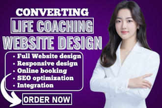 design life coaching website with booking functionality life coach website