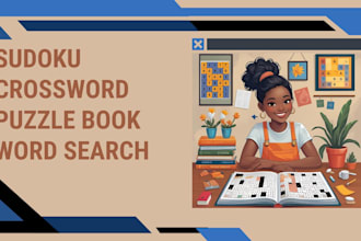 create an engaging sudoku, word search, crossword puzzle books for amazon KDP