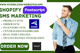 setup shopify store sms marketing klaviyo mailchip postscript avada yotpo