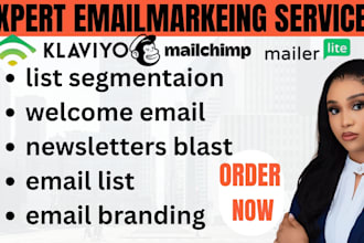 create custom email marketing blast campaigns mailchimp klaviyo active campaigns