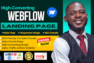 create a high converting webflow landing page, and seo strategy for sales growth