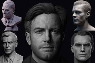 realistic 3d head bust and full body model, 3d statue 3d sculpting  3d face mask