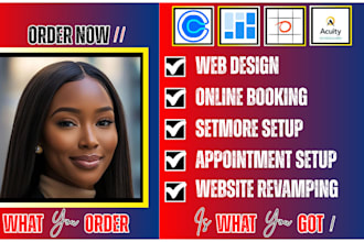 set up acuity, bookeo, setmore appointment system for spas, salons, beauty brand