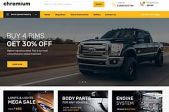 design auto part shopify store car part, automobile, automotive website