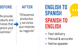 translate any text from english to spanish or spanish to english manually