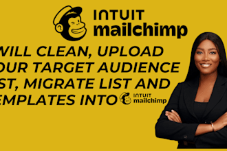 clean, upload your audience list, migrate list and templates into mailchimp
