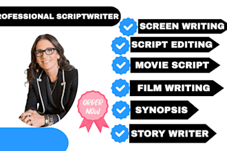 do screenwriting for screenplay script, scriptwriting for short film editor