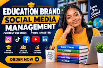 do education brand social media management content creation video marketing