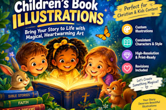 illustrate christian children books and bible stories