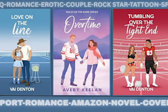 draw amazon kdp ebook romance book cover, paperback, kindle cover, sport