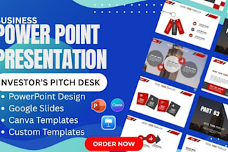 design and redesign your powerpoint presentation slides or template pitch deck