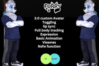 create 3d vrchat furry anime character vrc avatar nsfw
