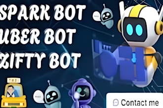 create uber bot,zifty bot,instacart bot,shipty bot, uber eat bot