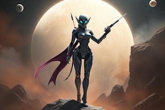 do a sci fi character and sci fi art