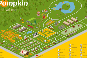 design a custom vector map or illustrated site plan for your business or event
