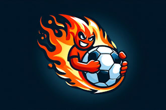 make an amazing soccer fireball mascot logo design in one day