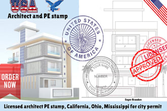 pe stamp and draw architectural plan, florida USA city permit farming floor plan
