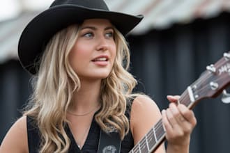 be your songwriter and female vocalist for custom acoustic country pop songs