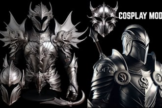 design custom 3d cosplay armor helmet mask costume model cosplay model printing
