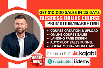 teachable online course promotion udemy thinkific business course sale marketing