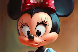 draw any portrait in disney cartoon illustration for gift