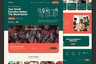 design charity website, non profit, donation, ngo, fundraising website