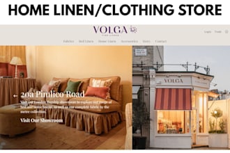 design shopify website upholstery fabric website home textile, linen website