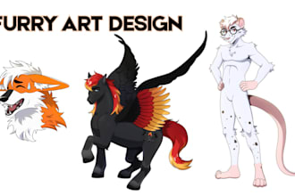 draw custom furry ref sheet fursona art anthro sfw nsfw furry art furry stickers