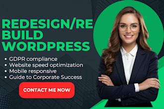 redesign rebuild wordpress site gdpr swedish speed security multilingual