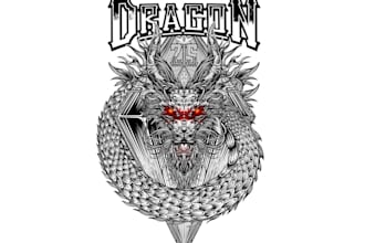 design creative dragon,pirate,coffee bean company logo