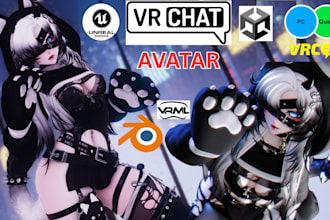 do custom vrchat avatar, furry avatar, vrc vr character anime nsfw vtuber model