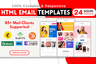 do custom HTML mailchimp template, klaviyo email template