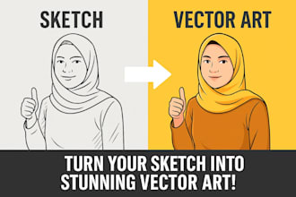 convert your hand drawn sketch into vector illustration