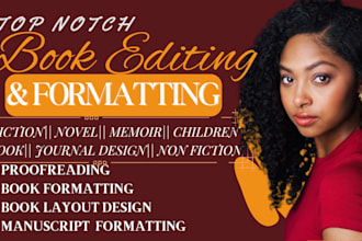 proofread, edit and format your memoir journal fiction novel nonfiction kdp book