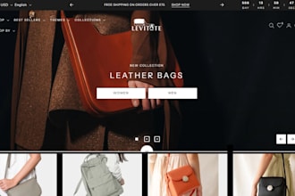 design leather product shopify store leather shoes bag leather product website