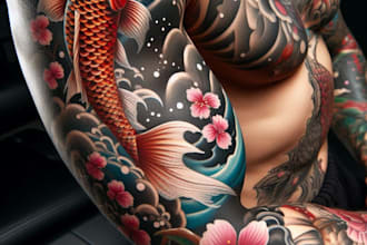 create japanese or oriental tattoo design for you