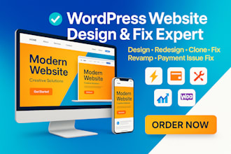 create design redesign clone revamp update debug or fix wordpress website
