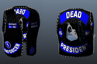 create custom fivem clothing kuttes mc, mc vest, biker clothing