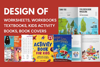 design printable worksheets workbook textbooks activity books and cover for kids
