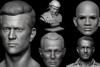 sculpt printable 3d head 3d head sculpting 3d head bust 3d miniature bust model
