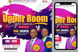 create church flyer, event flyer design or post card design