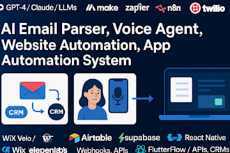 build ai email parser ai voice agent ai web automation mvp app automation system