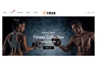 design gym equipment shopify store health and fitness store fitness gym website