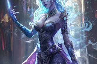 illustrate a fantasy game character illustration
