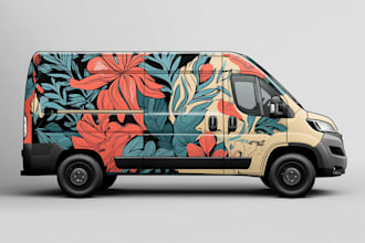 make a vehicle wrap decal for van wrap car wrap ,bus wrap