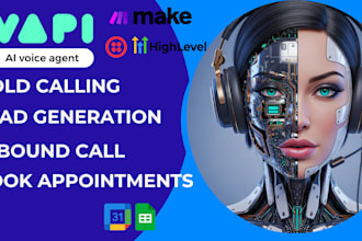 provide you an ai voice agent using vapi n8n make ghl airtable