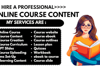 do online course content elearning course creation course curriculum lesson plan