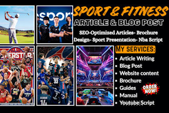 ghostwrite sport articles, youtube scripts, seo blog post, football game history